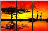 landscape AFRICAN SUNSET II painting